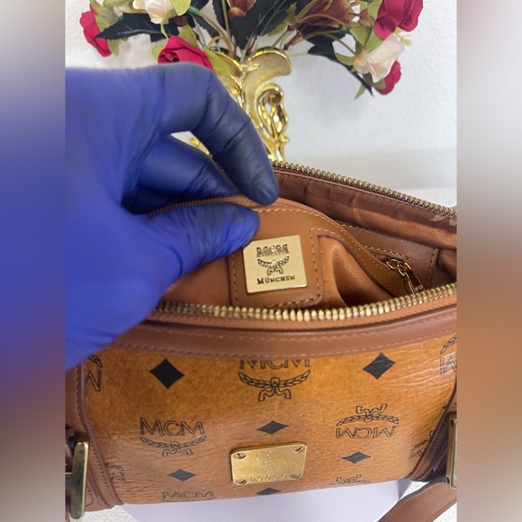 ❌SOLD❌MCM Visetos Coated Cognac Barrel Bag with Dustbag - Picture 8 of 10